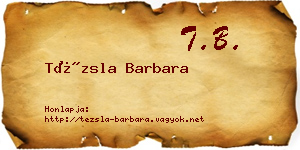Tézsla Barbara névjegykártya